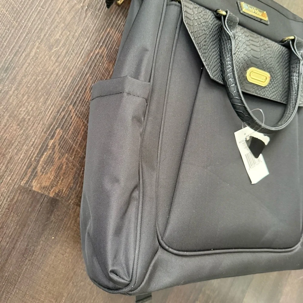 Nicole Miller Large Travel Laptop Backpack Bag Black